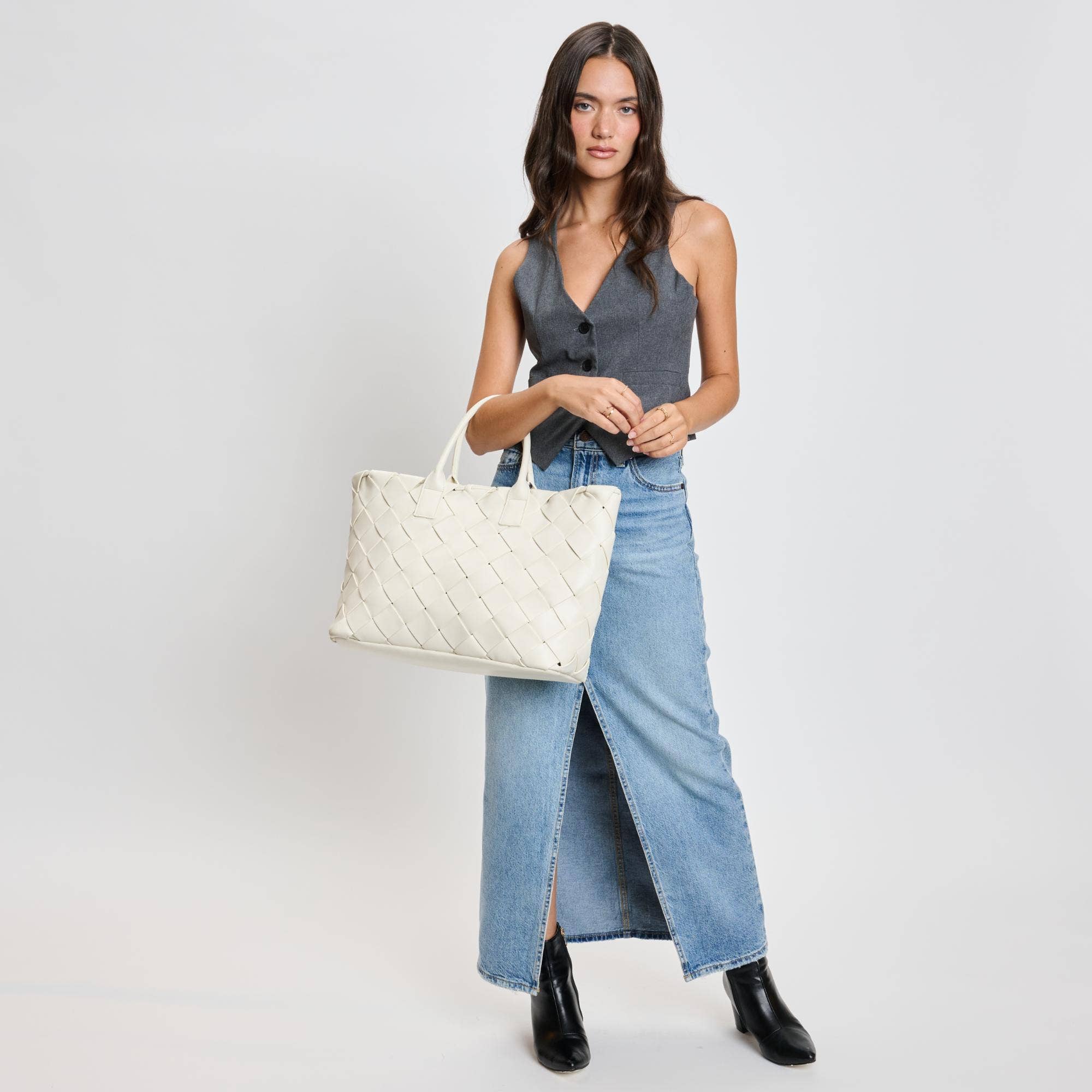 Moda Luxe - Adeline Woven Tote: Oatmilk
