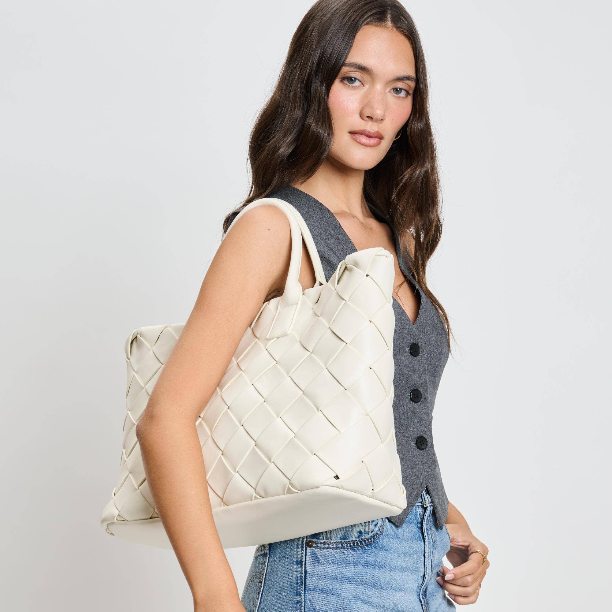 Moda Luxe - Adeline Woven Tote: Oatmilk