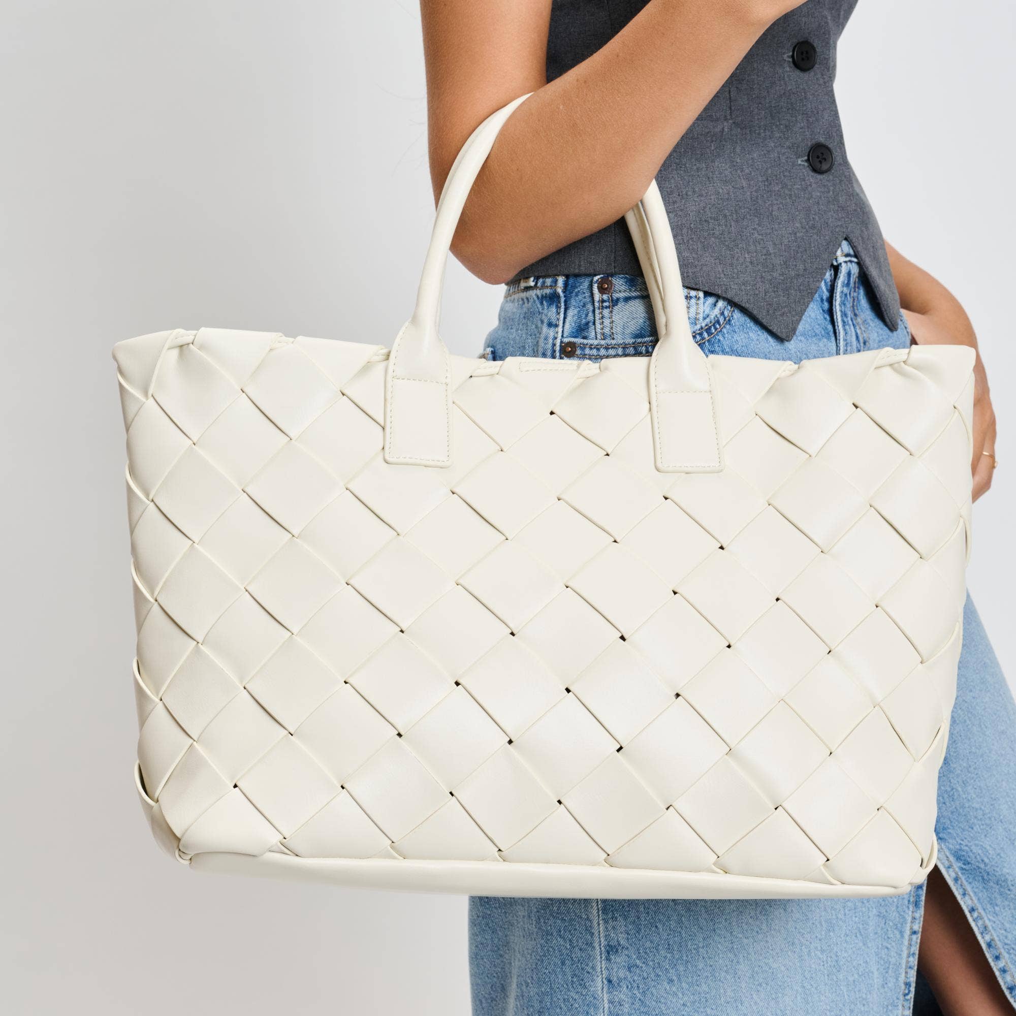 Moda Luxe - Adeline Woven Tote: Oatmilk
