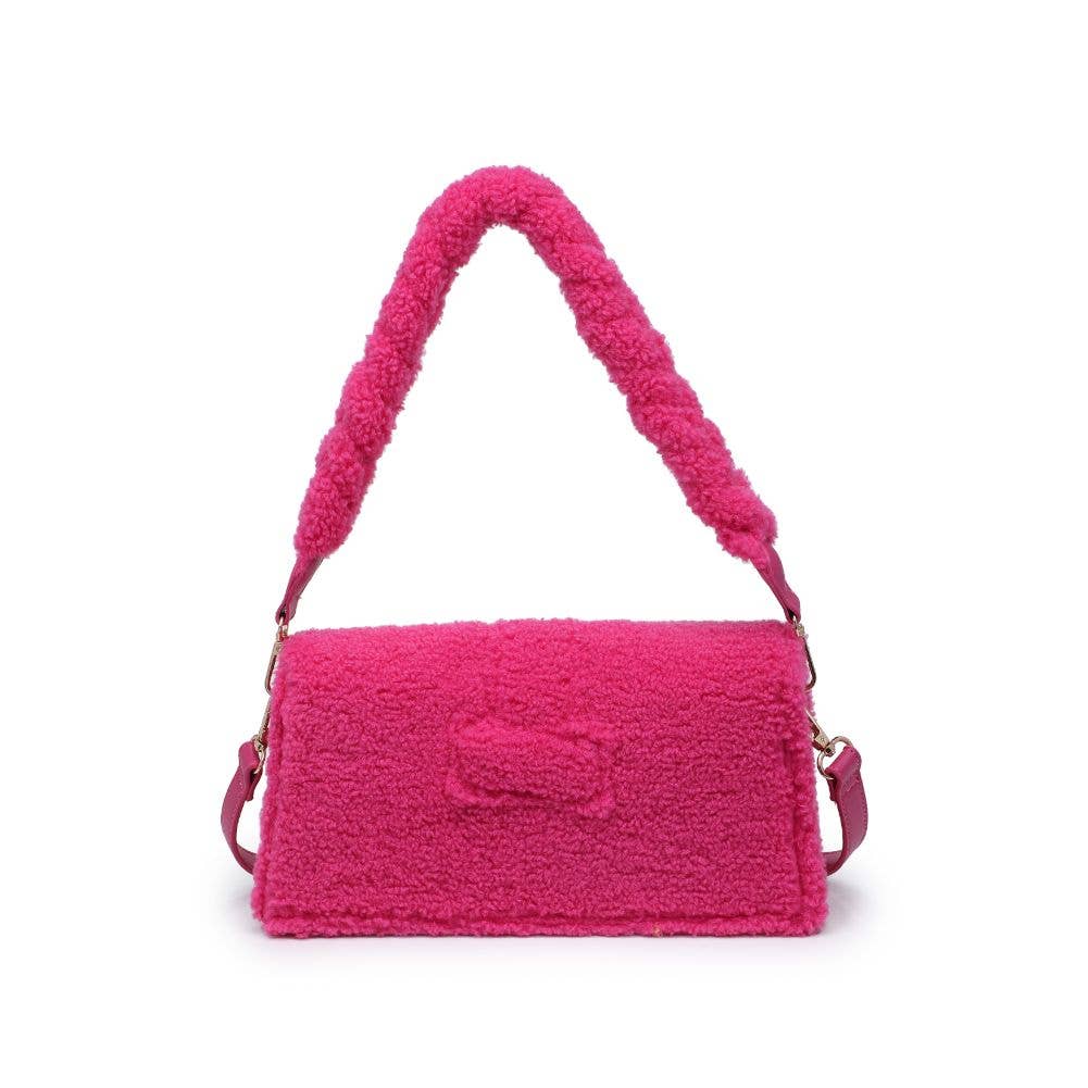 Moda Luxe - Fergie Sherpa Shearling East West Crossbody: Hot Pink